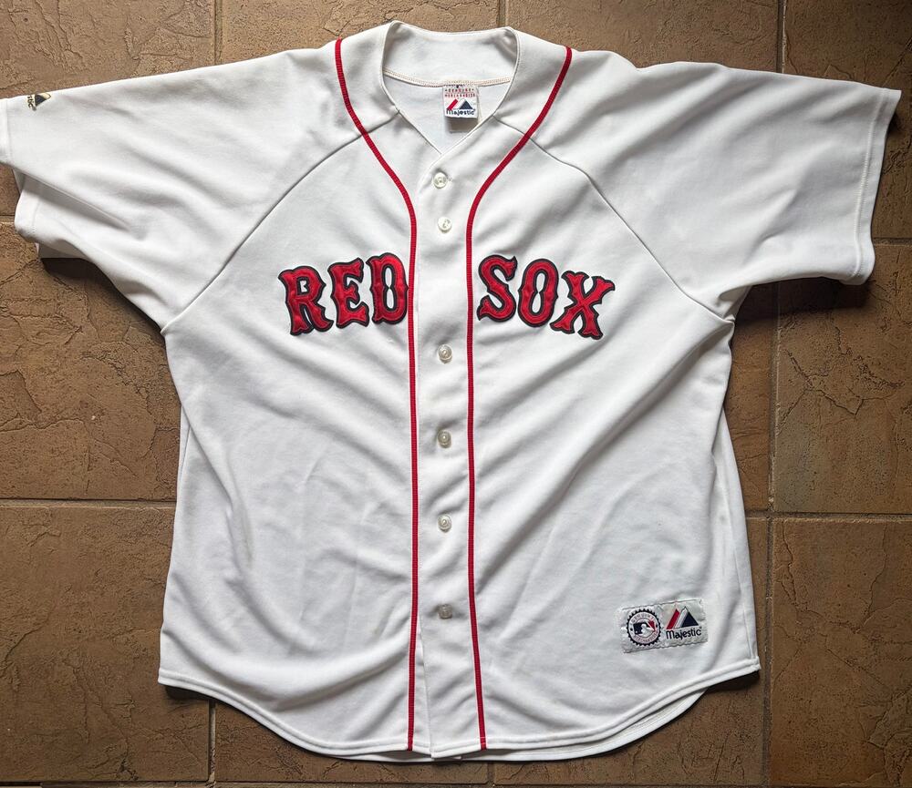 Vintage Majestic Boston Red Sox MLB Genuine Merchandise Baseball Jersey White XL